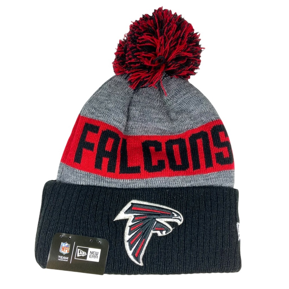 NFL New Era Atlanta Falcons On field Sideline Beanie Winter Pom Knit Cap Hat